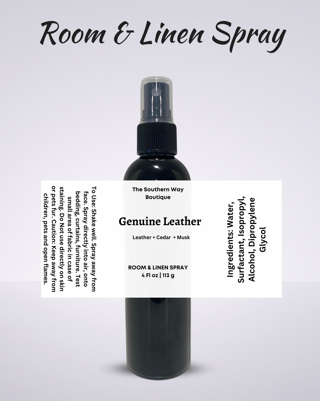 'Genuine Leather' Room + Linen Spray