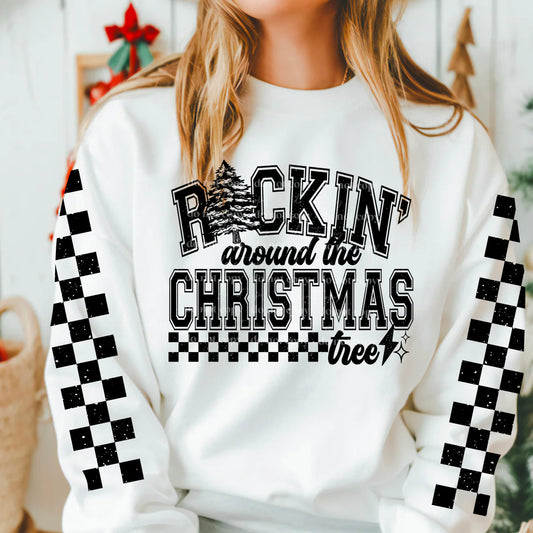 Rockin' around the christmas tree w/ DOUBLE Sleeve  - Single Color Transfer